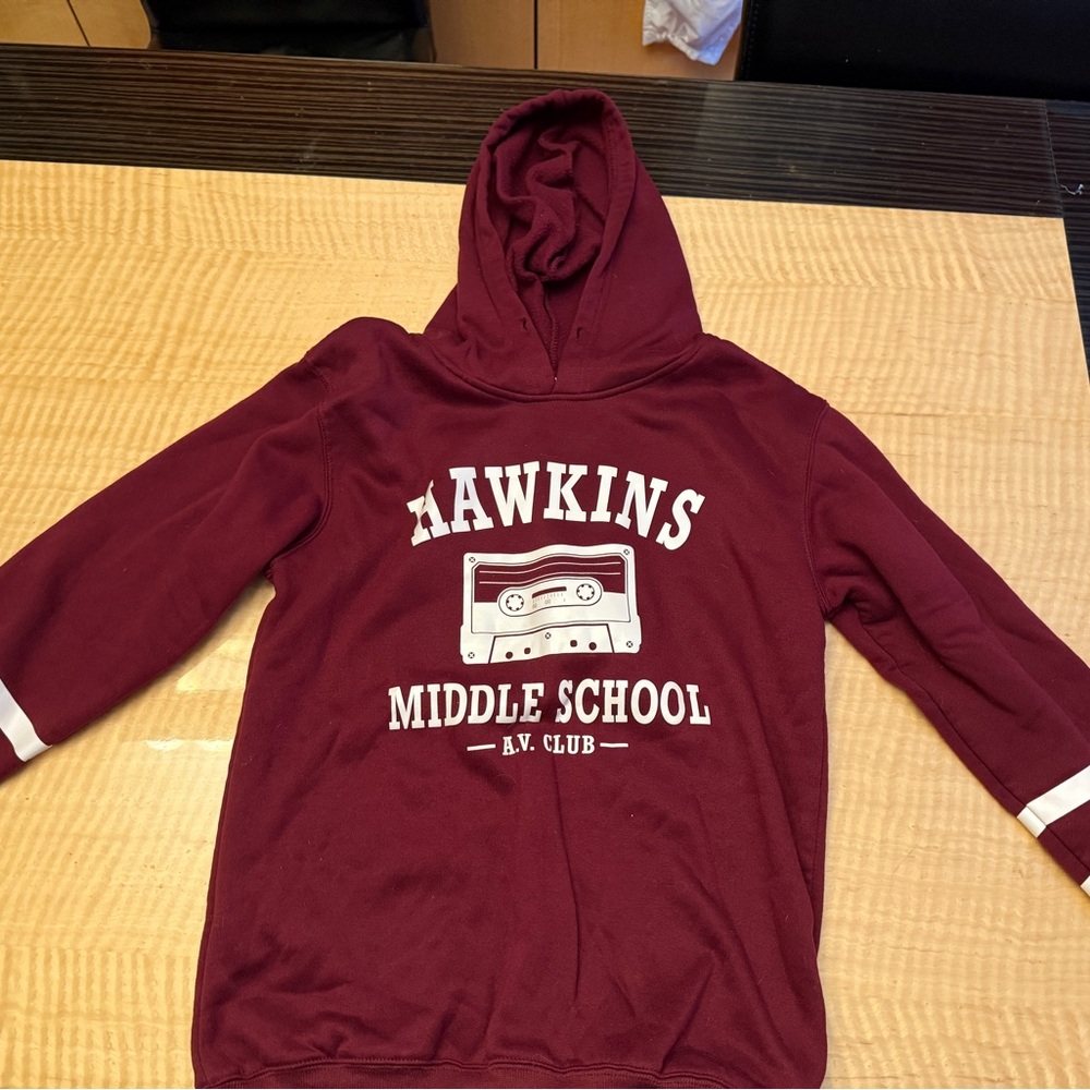 Hawkins Middle School Maroon Hoodie